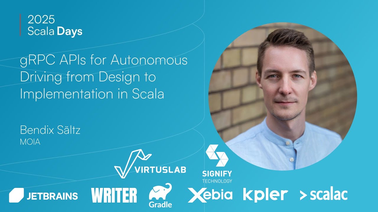 scala_lang's tweet card. Bendix Sältz: gRPC APIs for Autonomous Driving from Design to...