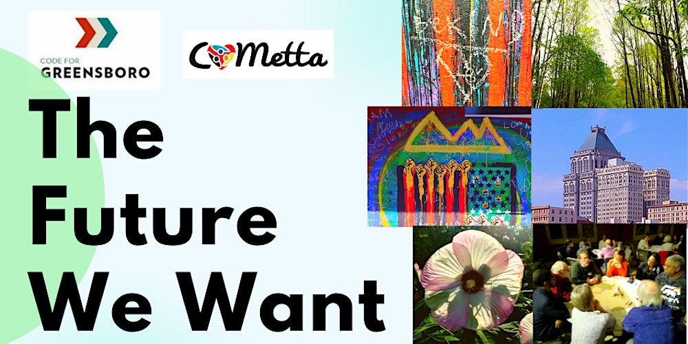 CodeForGSO's tweet card. Join us to hear and discuss the results of the ReGenesis Greensboro poll.