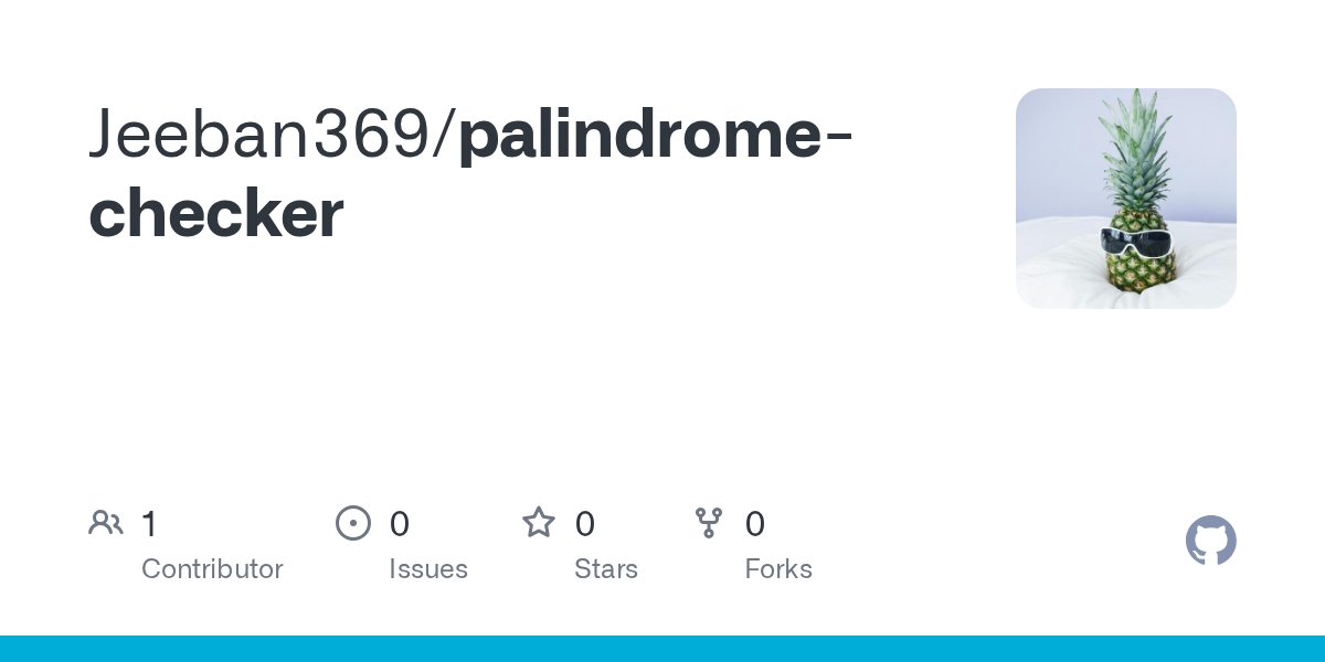 jeebanb146's tweet card. Contribute to Jeeban369/palindrome-checker development by creating an account on GitHub.
