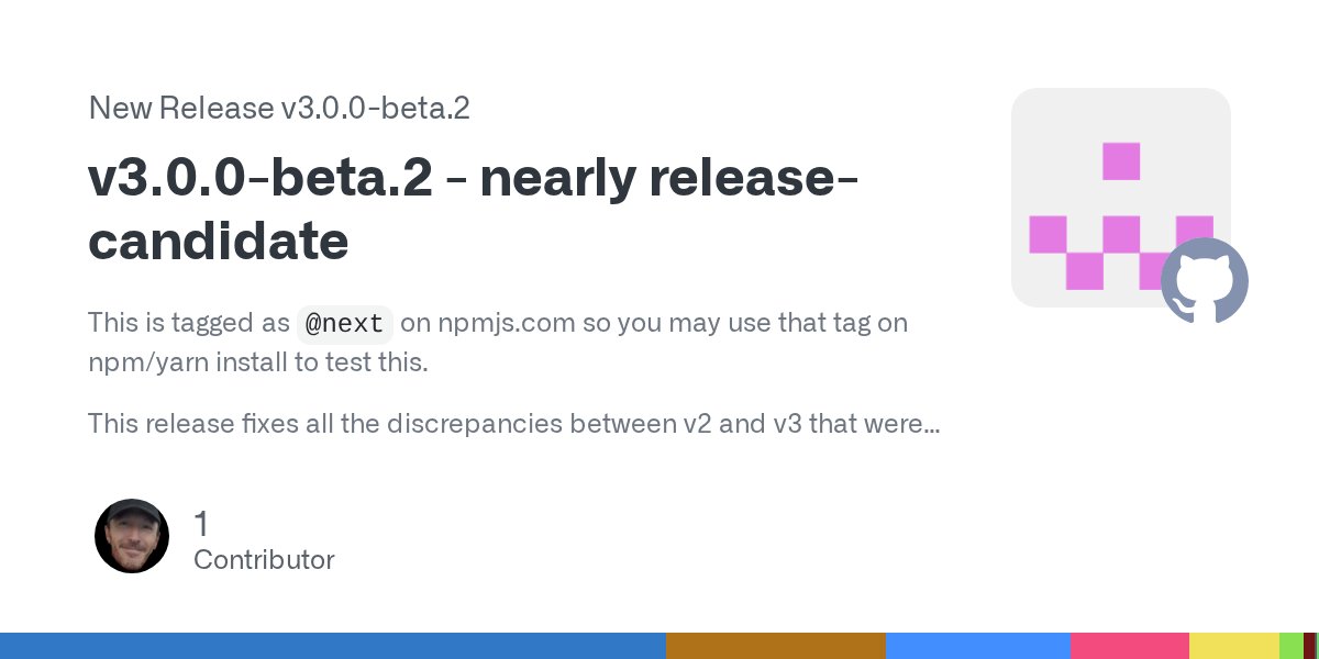 fastsquatch's tweet card. This is tagged as @next on npmjs.com so you may use that tag on npm/yarn install to test this. This release fixes all the discrepancies between v2 and v3 that were detected on emulators. After chec...