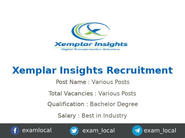 exam_local's tweet card. Xemplar Insights Recruitment 2025 - Xemplar Insights is recruiting Various candidates for their Python Developer jobs in Hyderabad, Telangana, India. Before