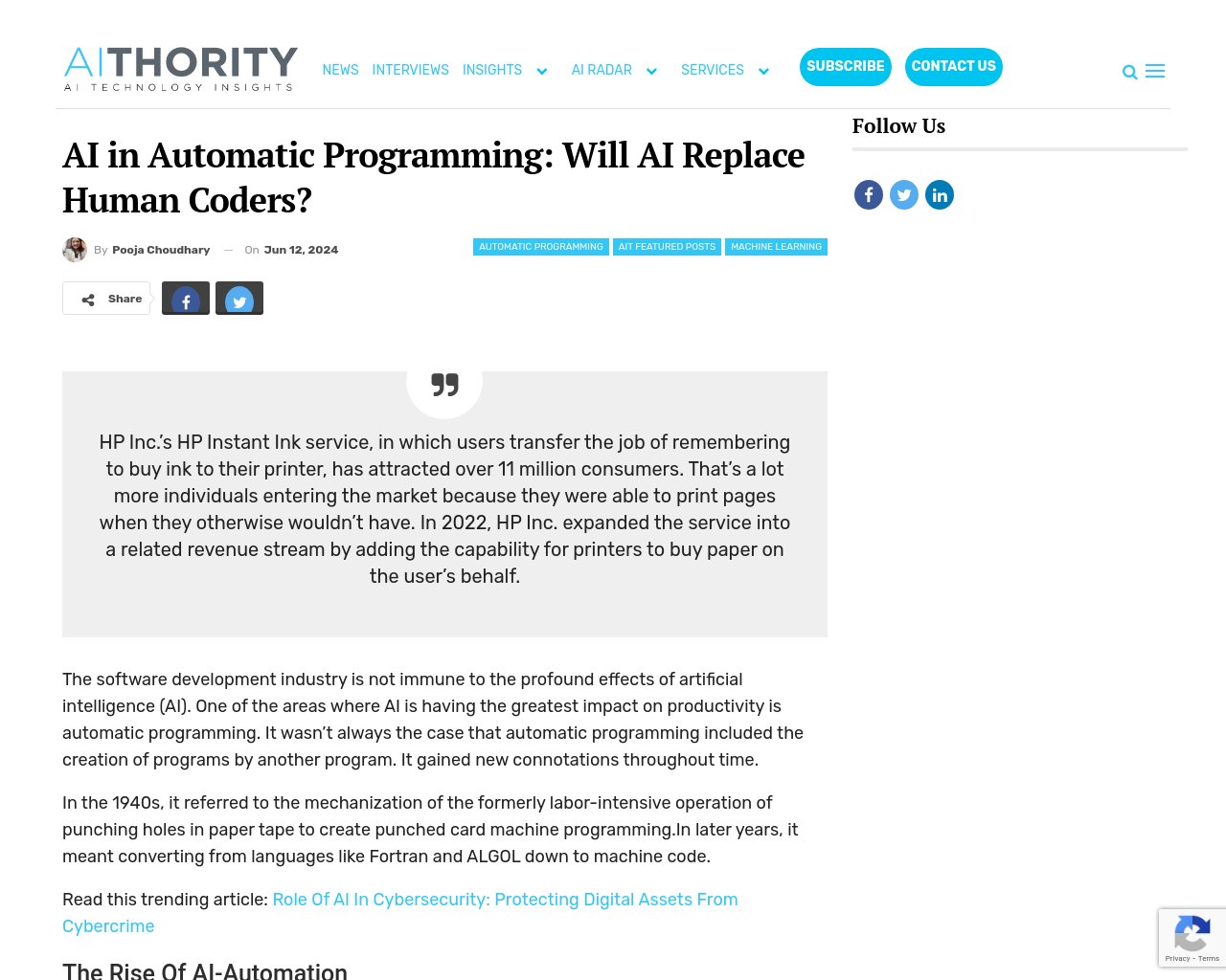 managetech_inc's tweet card. HP Inc.のHP Instant Inkサービスは、プリンターにインクの購入を覚えさせることにより、110
