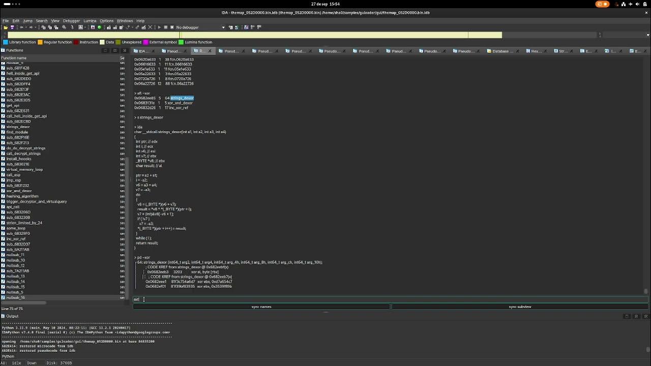 sha0coder's tweet card. r2ida - radare2 inside an ida subview