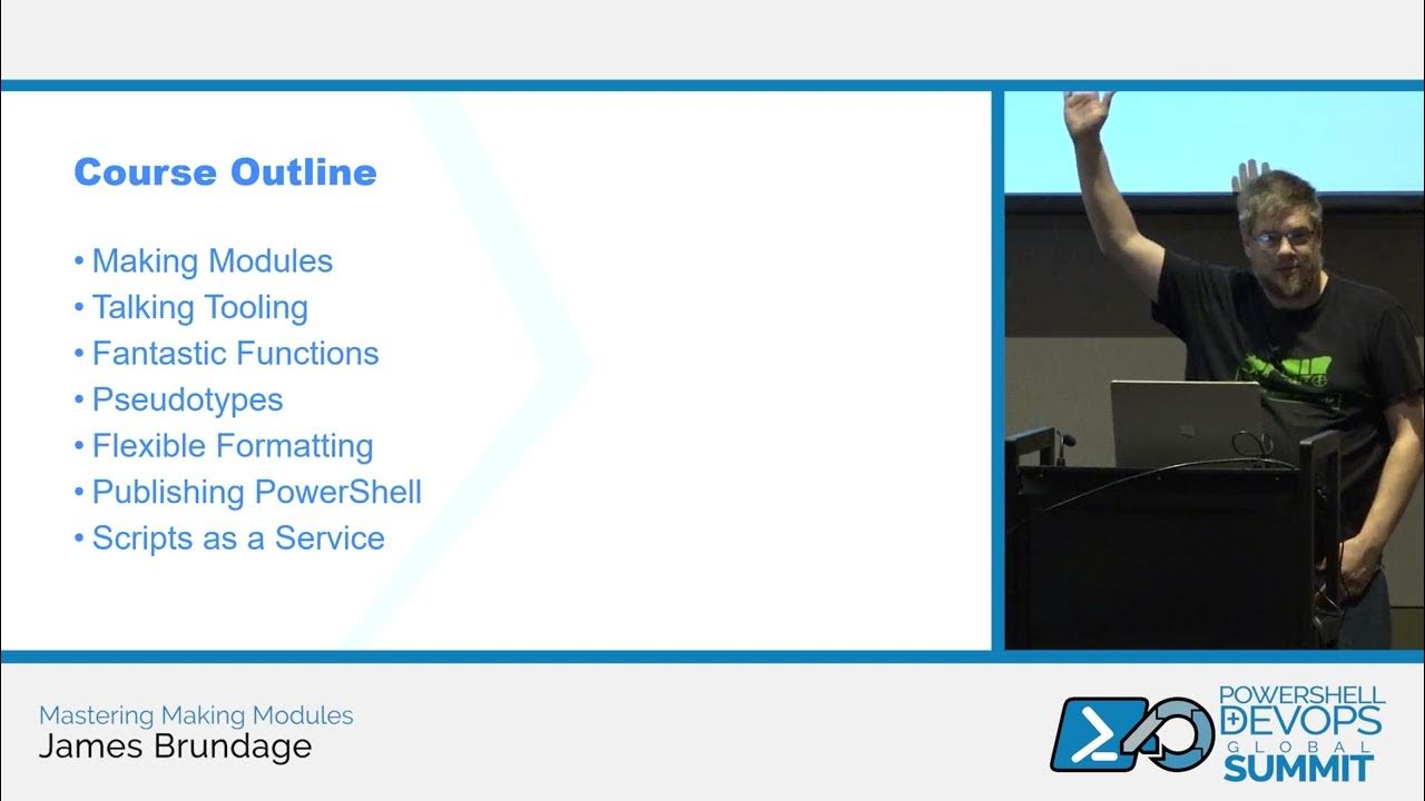 PSHSummit's tweet card. Mastering Making Modules by James Brundage
