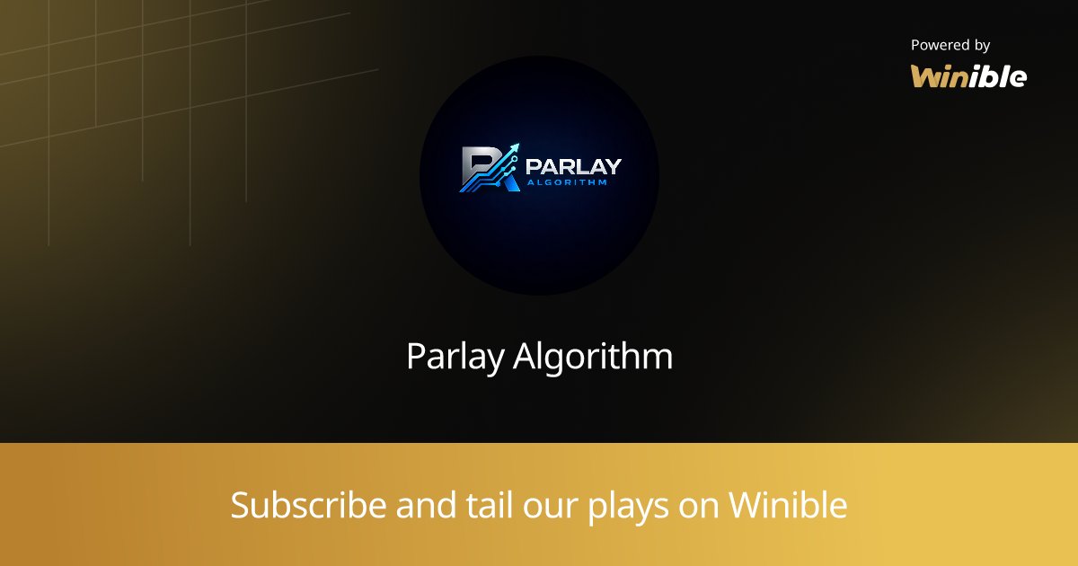 ParlayAlgorithm's tweet card. Winible is the first creator monetization platform for cappers to launch a business online, build a community, and sell their picks.