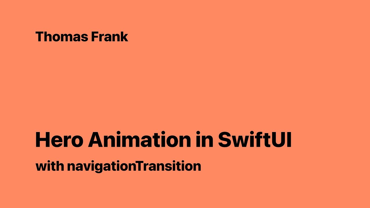 thomassfrankk's tweet card. Hero Animation in SwiftUI with navigationTransition