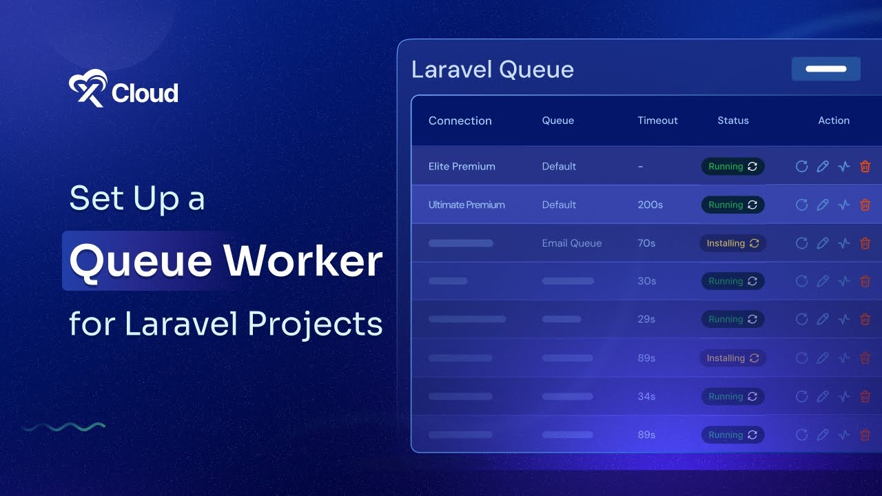 xCloud_host's tweet card. How to Set up a Queue Worker in Laravel from Cloud (Step-by-Step...
