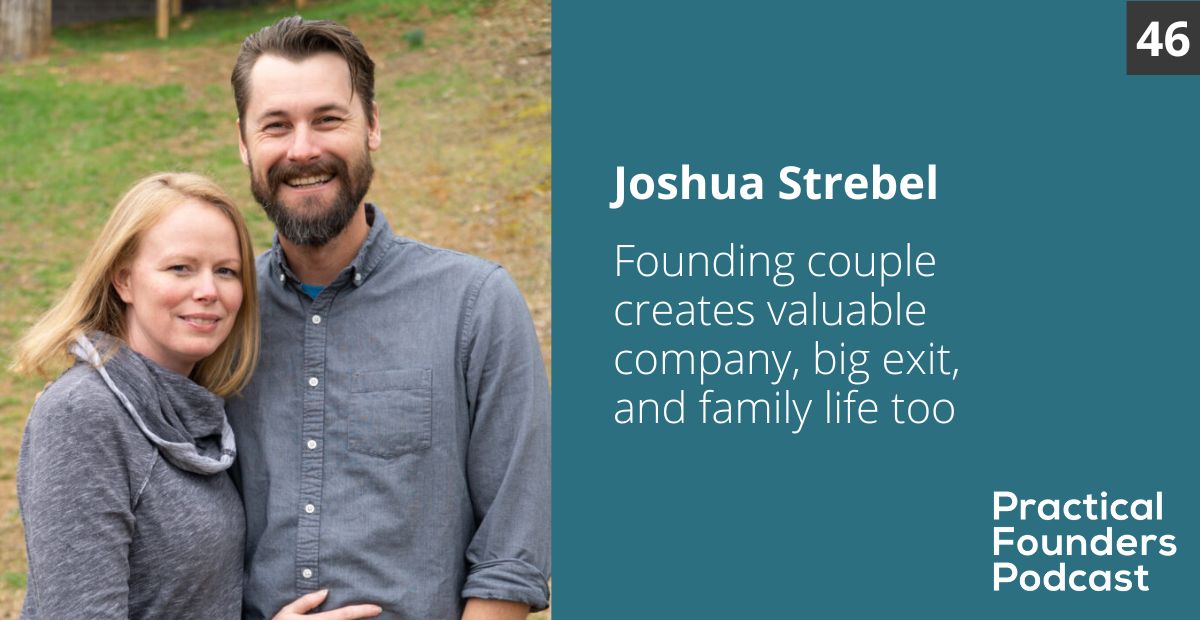 practicalfoundr's tweet card. Practical Founders podcast interview with Joshua Strebel, CEO of Pagely, which grew profitably for 14 years and then sold to GoDaddy in 2021.