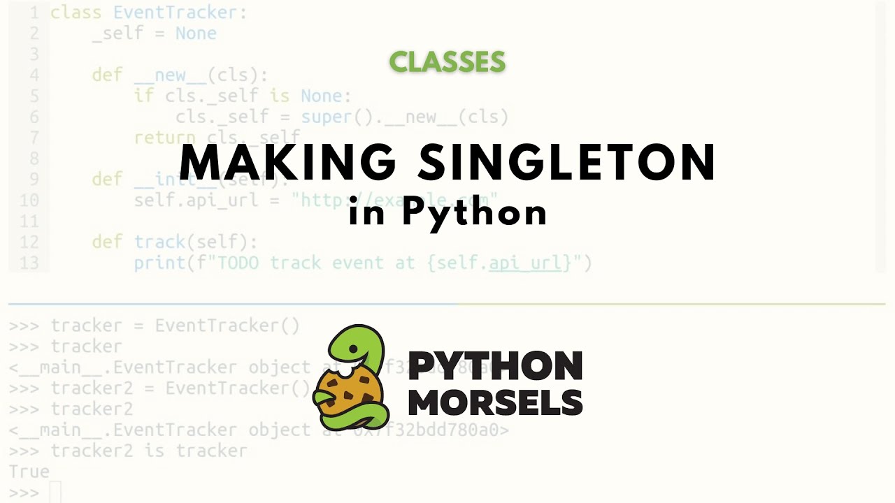 PythonMorsels's tweet card. Making singletons in Python