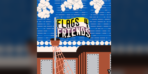 gamedevbrook's tweet card. You are an artist designing flags for your queer pals. Play in your browser