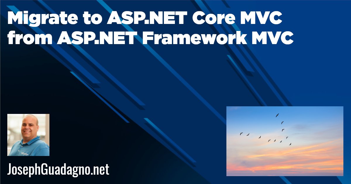 jguadagno's tweet card. .NET has been around for a while and has had many versions. We started the .NET Framework, moved into .NET Core, and now just .NET, kind of sort of :smile:. Keeping your application up with the...