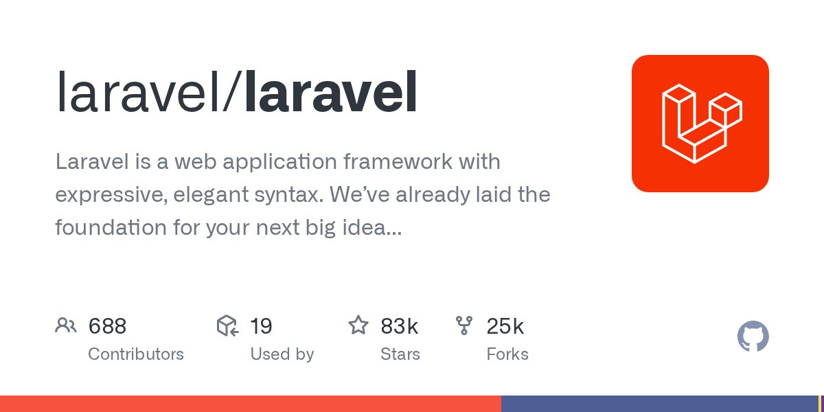 laravelphp's tweet card. Laravel is a web application framework with expressive, elegant syntax. We’ve already laid the foundation for your next big idea — freeing you to create without sweating the small things. - laravel...