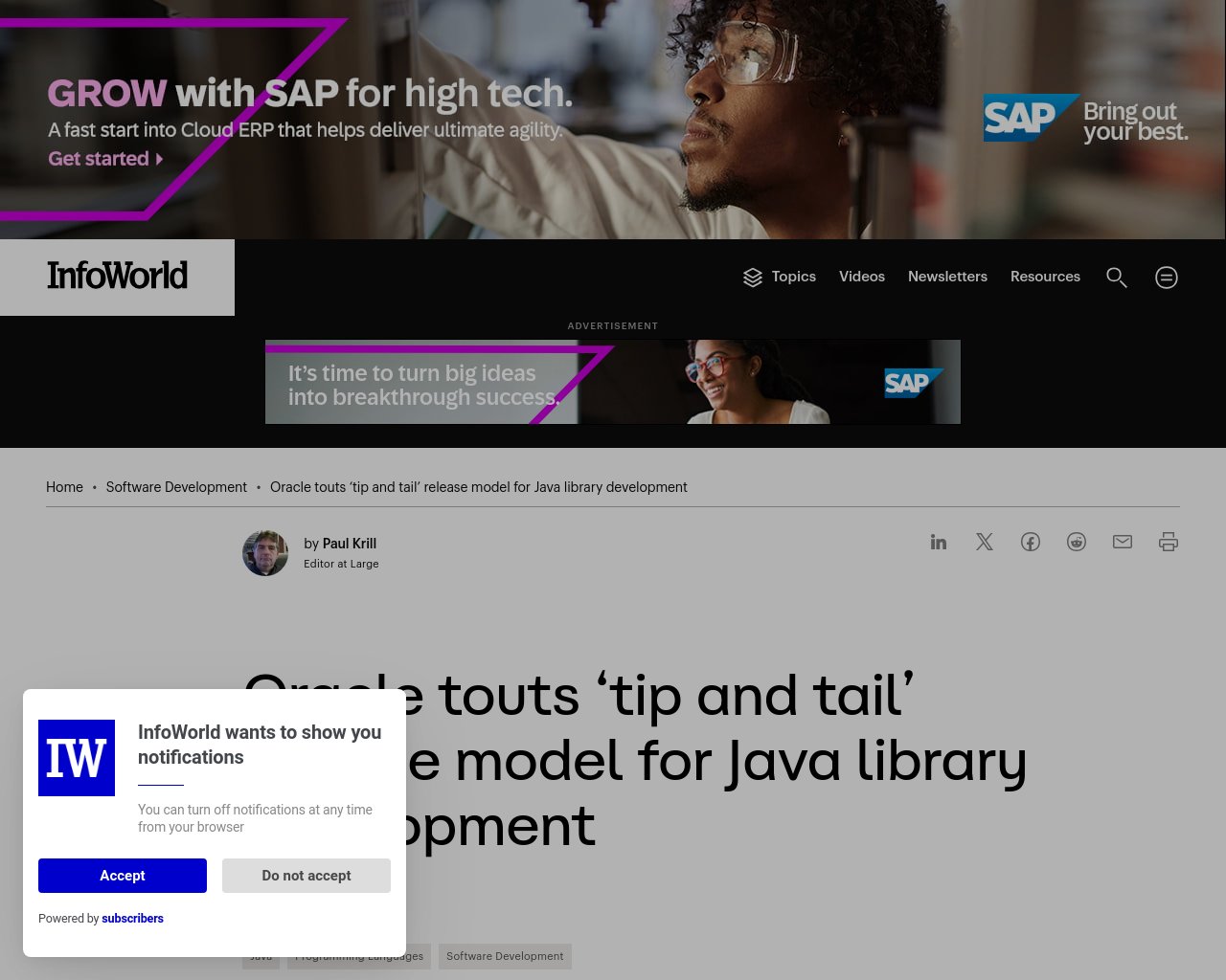 managetech_inc's tweet card. OracleがJavaライブラリ開発のための“tip and tail”モデルを提唱 JEPによると、tipリ