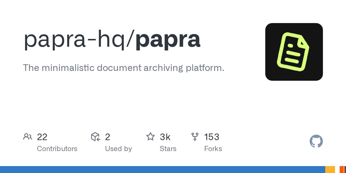 pythonrulez's tweet card. The minimalistic document archiving platform. Contribute to papra-hq/papra development by creating an account on GitHub.