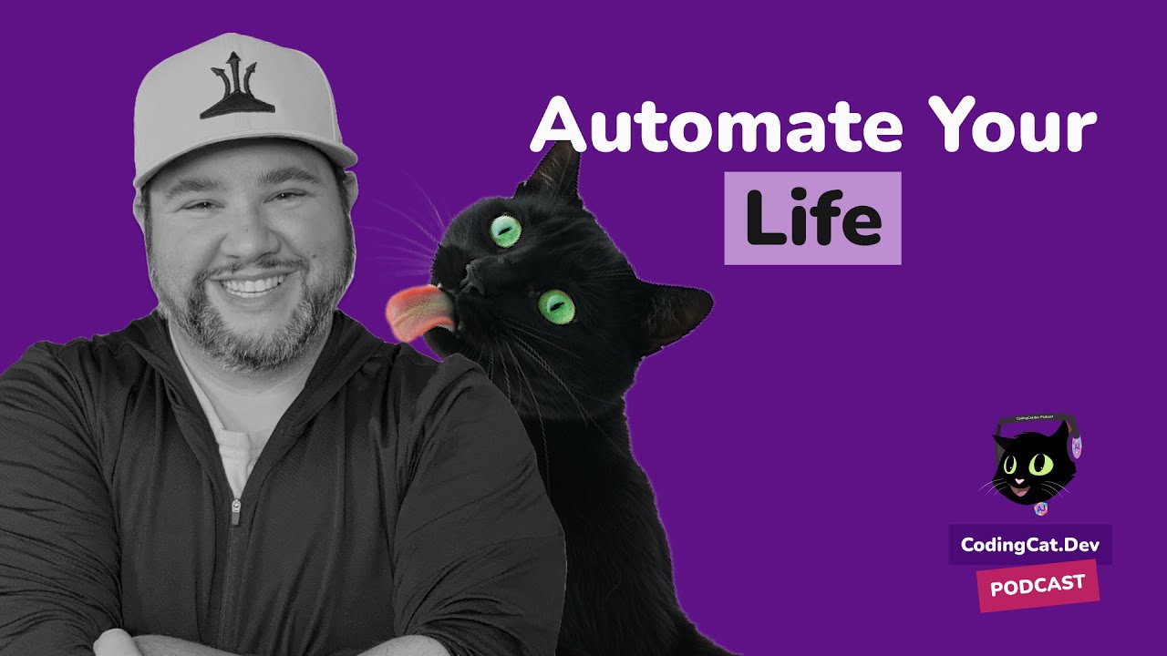 CodingCatDev's tweet card. How to Automate your Life and free your time!