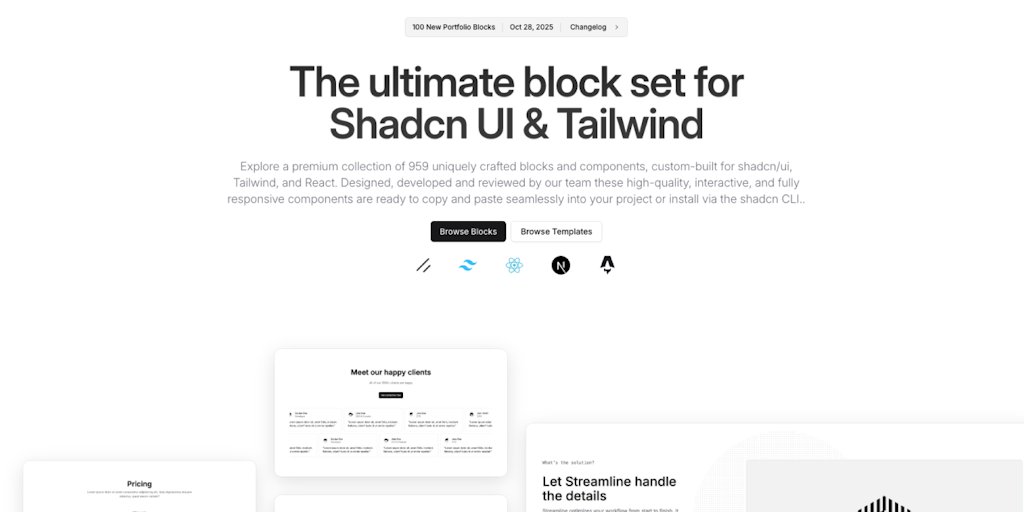 ausrobdev's tweet card. Explore a premium collection of uniquely crafted blocks and components, custom-built for shadcn/ui, Tailwind, and React. Designed, developed and reviewed by our team, these high-quality, interactive,...