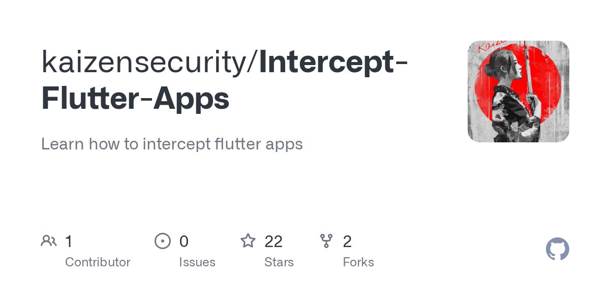 overflow_kaizen's tweet card. Learn how to intercept flutter apps. Contribute to kaizensecurity/Intercept-Flutter-Apps development by creating an account on GitHub.
