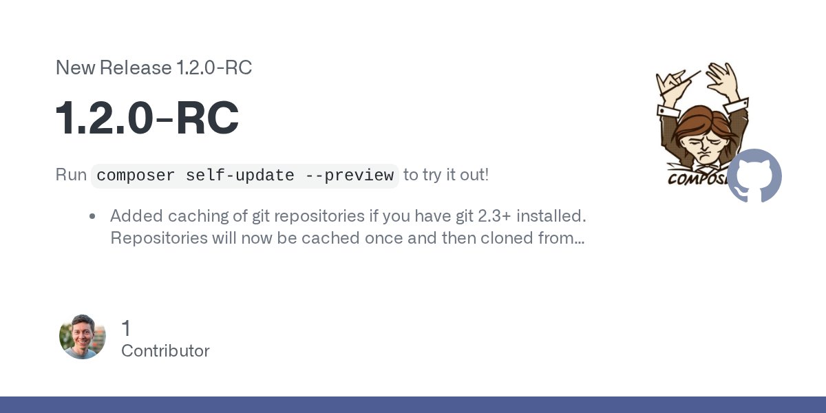 seldaek's tweet card. Run composer self-update --preview to try it out! Added caching of git repositories if you have git 2.3+ installed. Repositories will now be cached once and then cloned from local cache so subsequ...