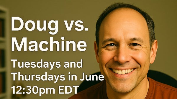 SQLvariant's tweet card. 🎬 Doug vs. the Machine – AI Prompt Improv (Session 6 of 8) 📍 Online – 30 mins of fast-paced, unscripted AI development This is part of an 8-part livestream series happe