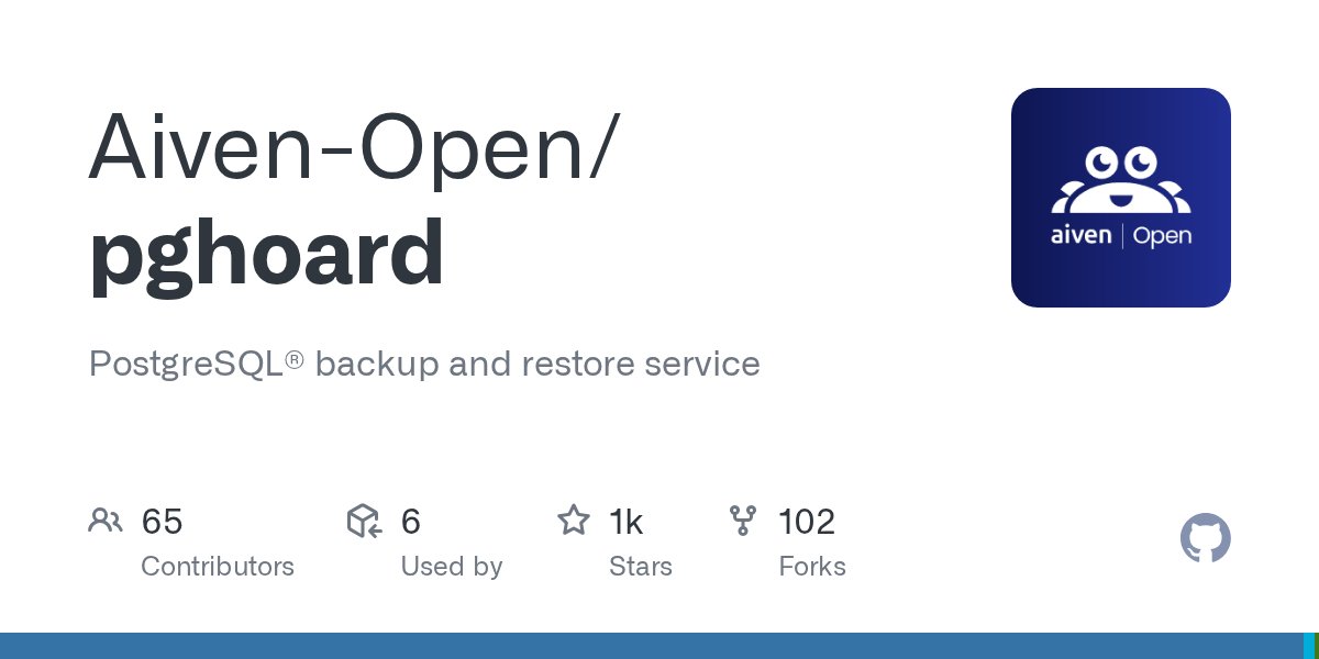 py3k's tweet card. PostgreSQL® backup and restore service. Contribute to Aiven-Open/pghoard development by creating an account on GitHub.