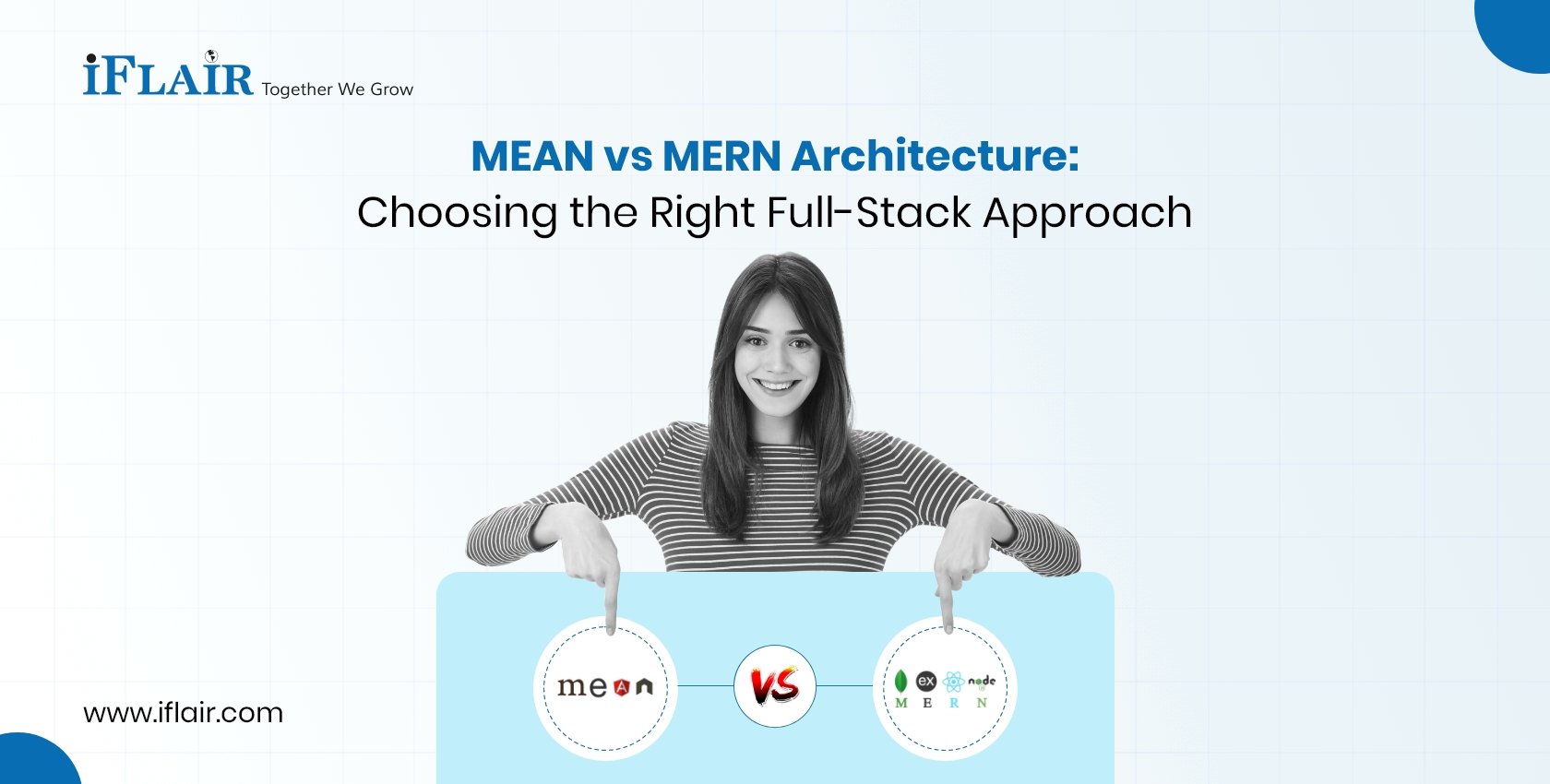 iFlairWebTech's tweet card. MEAN and MERN are top JavaScript stacks for web apps. Learn their key differences to pick the right one for performance and scalability.