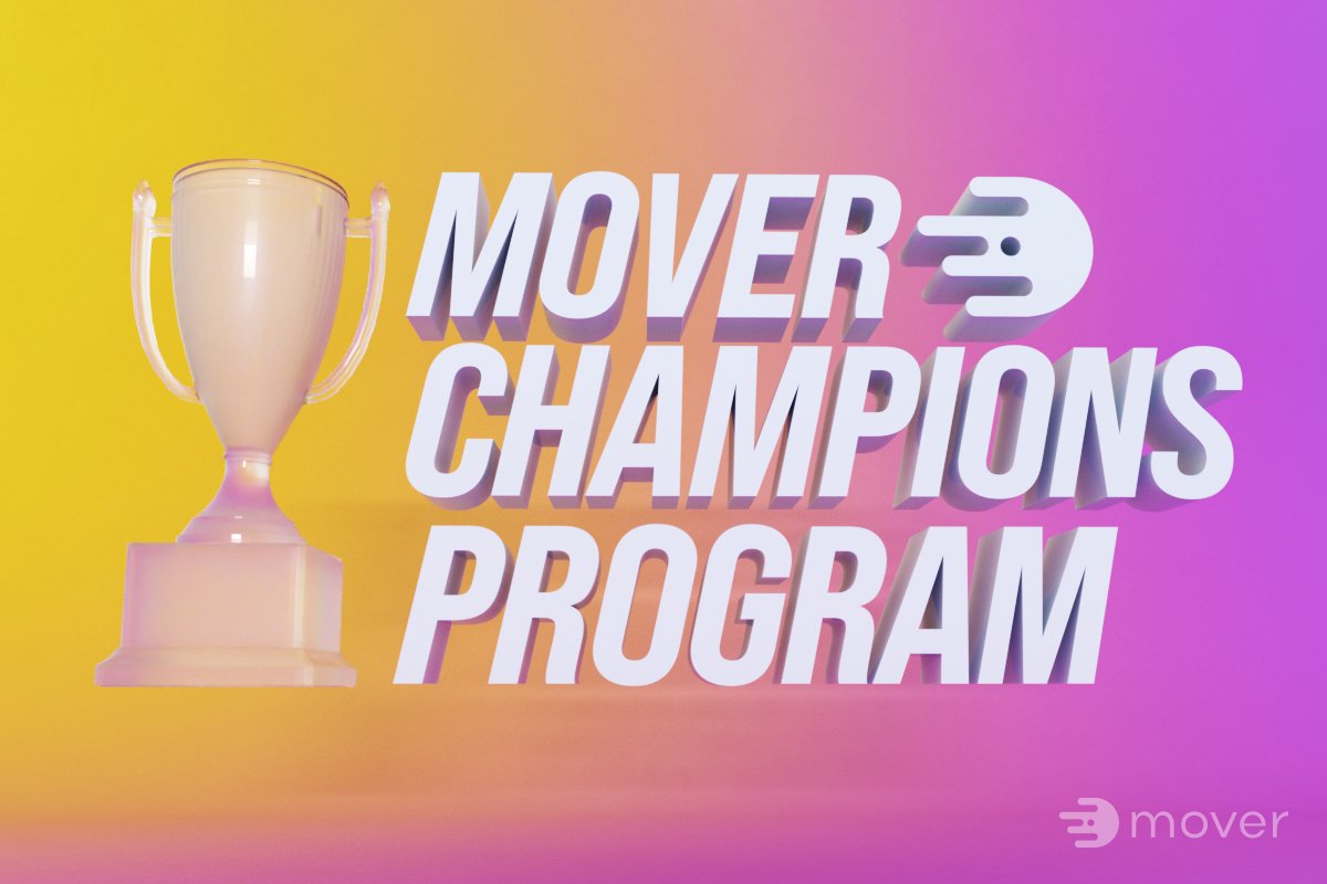 moverxyz's tweet card. The first Aptos bridge launches Mover Champion community program