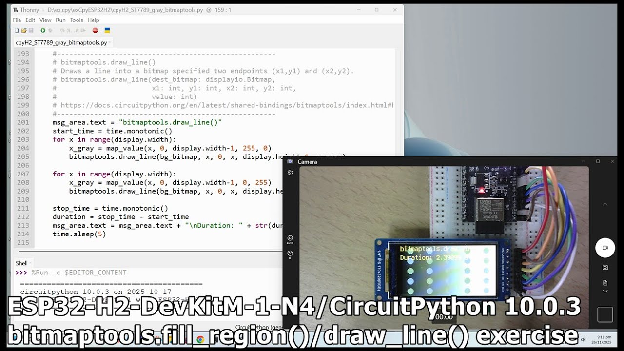 KcCoxxect's tweet card. bitmaptools.fill_region()/draw_line() exercise.