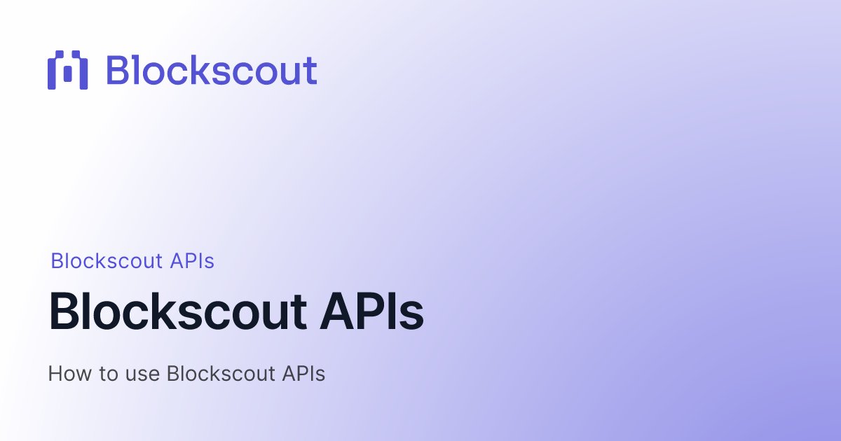 blockscout's tweet card. How to use Blockscout APIs