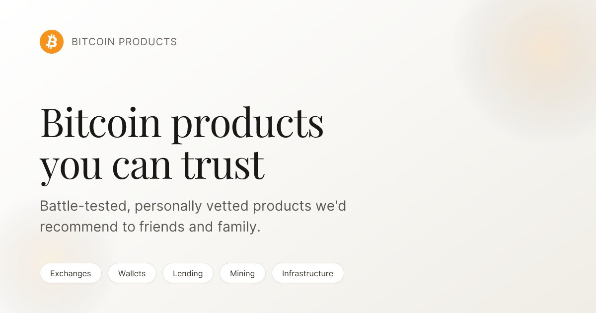 MartyBent's tweet card. Discover battle-tested Bitcoin products we'd recommend to friends and family.