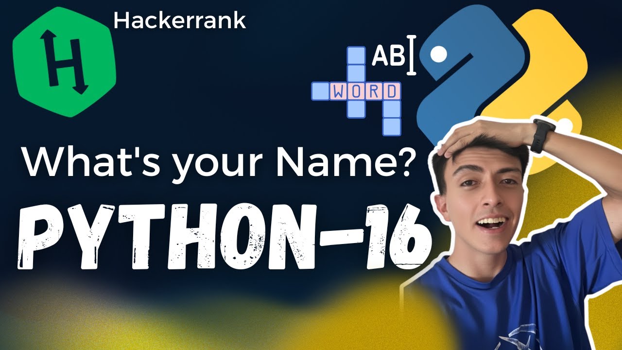 TSh4dex's tweet card. Python 16 What's your Name | HackerRank Exercise