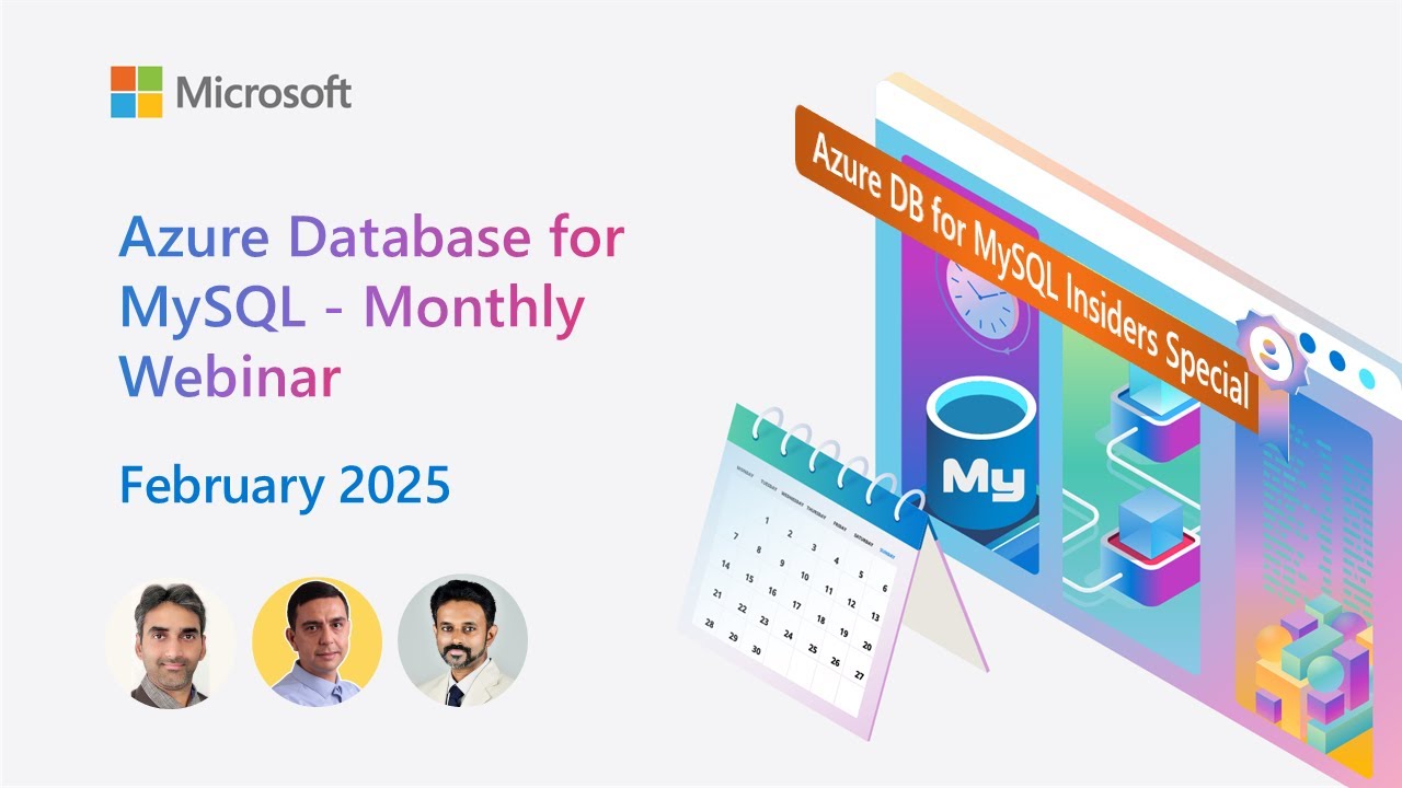 AzureDBMySQL's tweet card. Azure Database for MySQL - Monthly Webinar (Feb 2025) | Azure DB for...