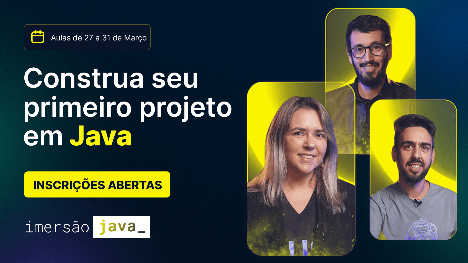 paulinocarlos's tweet card. Serão 5 aulas gratuitas para uma verdadeira imersão em Java. Desenvolva um projeto do zero, amplie seu portfólio e dê o próximo passo na sua carreira.