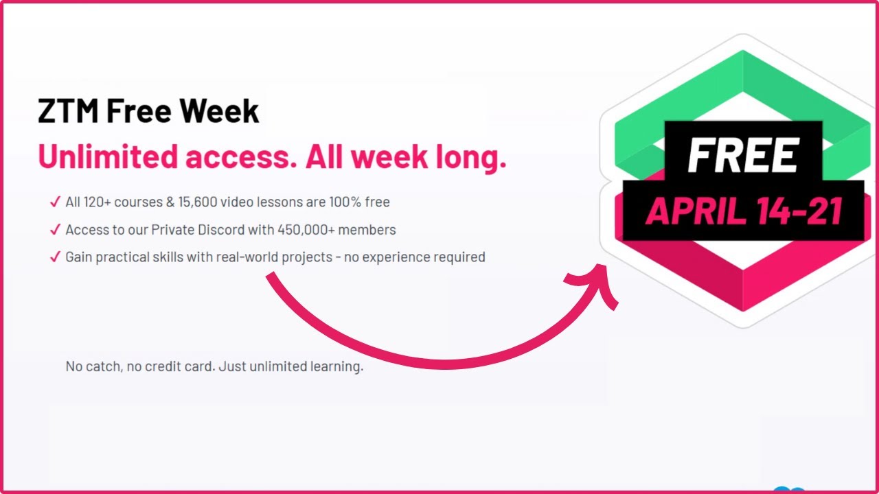 TryCoupon's tweet card. ZTM Academy FREE WEEK: Enroll in Any of the 120 Courses [April 14 -...