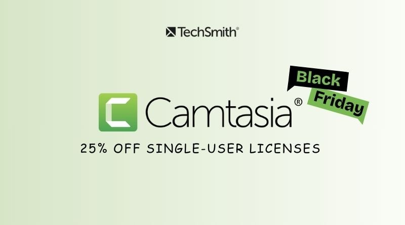 iMaCodingGuy's tweet card. Camtasia Black Friday & Cyber Monday Sale. Opportunity to buy this best screen recording and video editing software at big discount.
