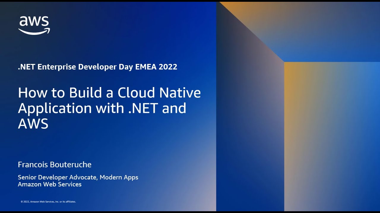 dotnetonAWS's tweet card. AWS .NET EDD EMEA 2022: How to Build a Cloud Native Application with...