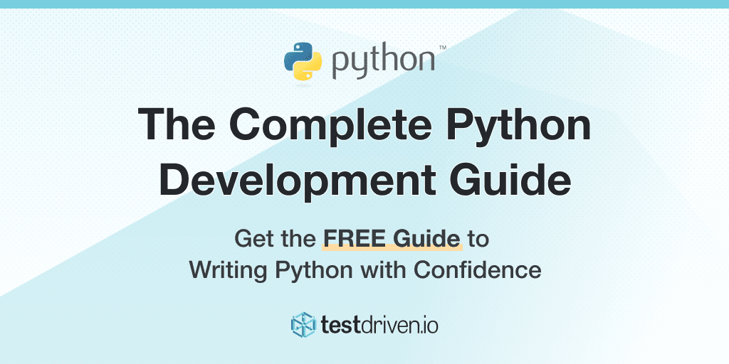testdrivenio's tweet card. Develop Python-based apps with confidence by mastering the tools needed to ship well-tested, high-quality code.
