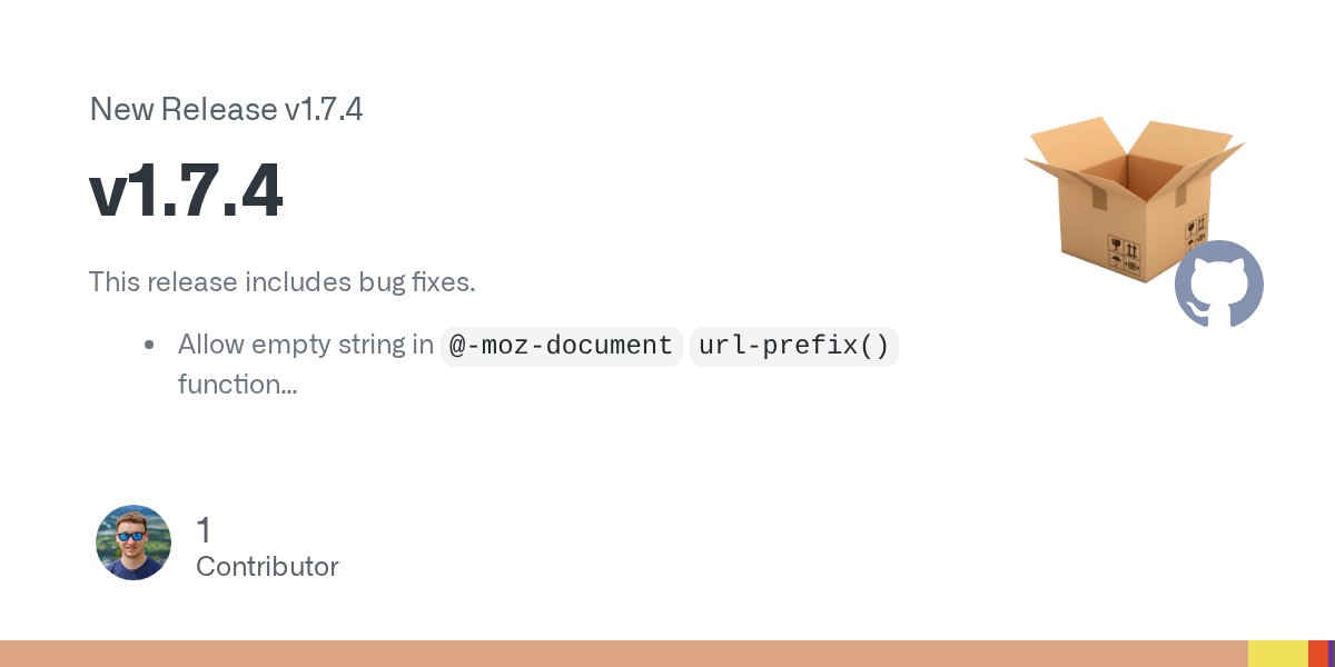 parceljs's tweet card. This release includes bug fixes. Allow empty string in @-moz-document url-prefix() function font-family: revert/revert-layer cannot remove quotation marks Reserve revert-layer keyword in custom id...