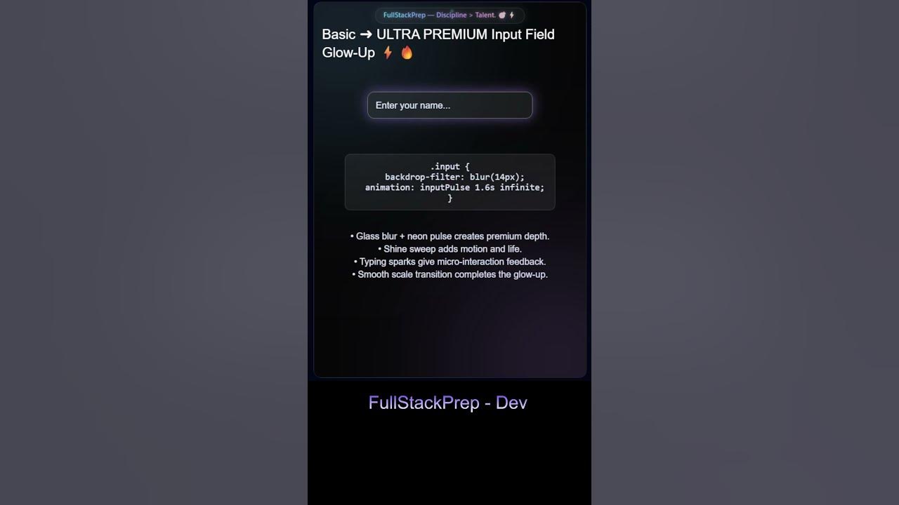 FullstackprepD's tweet card. “Your input field is killing your UI 😬”