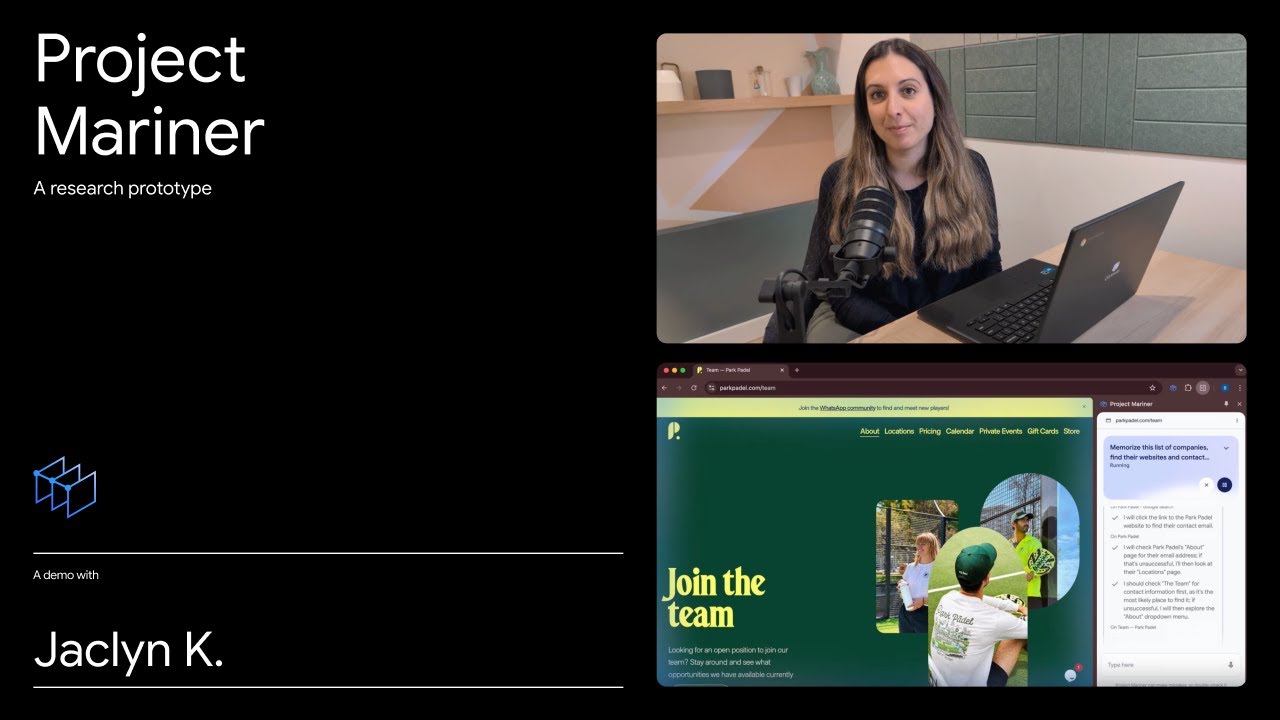 JeffDean's tweet card. Project Mariner | Solving complex tasks with an AI agent in the...