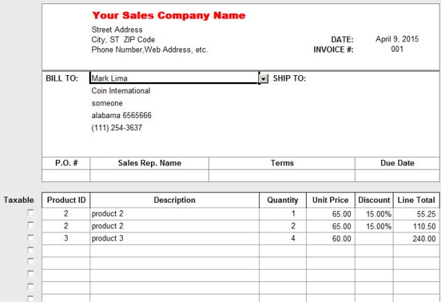 Excel_macro_vba's tweet card. Sales Invoice Template with Discount Amount Column In Detail. Useful and simple example. Also, If you select a Product ID from one of the drop-down lists in cells F19 through F38, Excel automatical…
