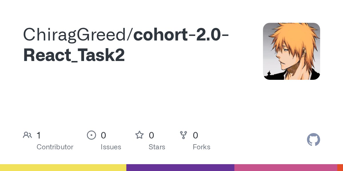 Chirag_Greed's tweet card. Contribute to ChiragGreed/cohort-2.0-React_Task2 development by creating an account on GitHub.