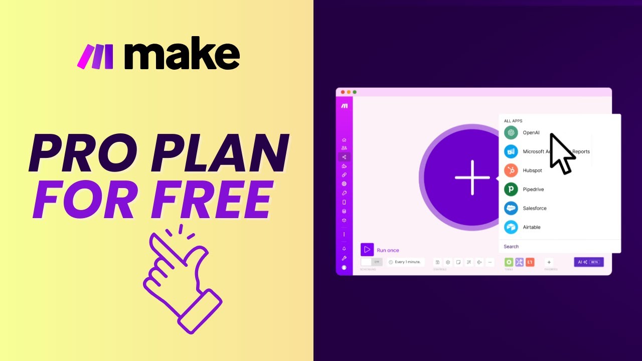 TopItGuy's tweet card. Make.com Pro Plan For Free - 10000 Operations per month (1 Month)