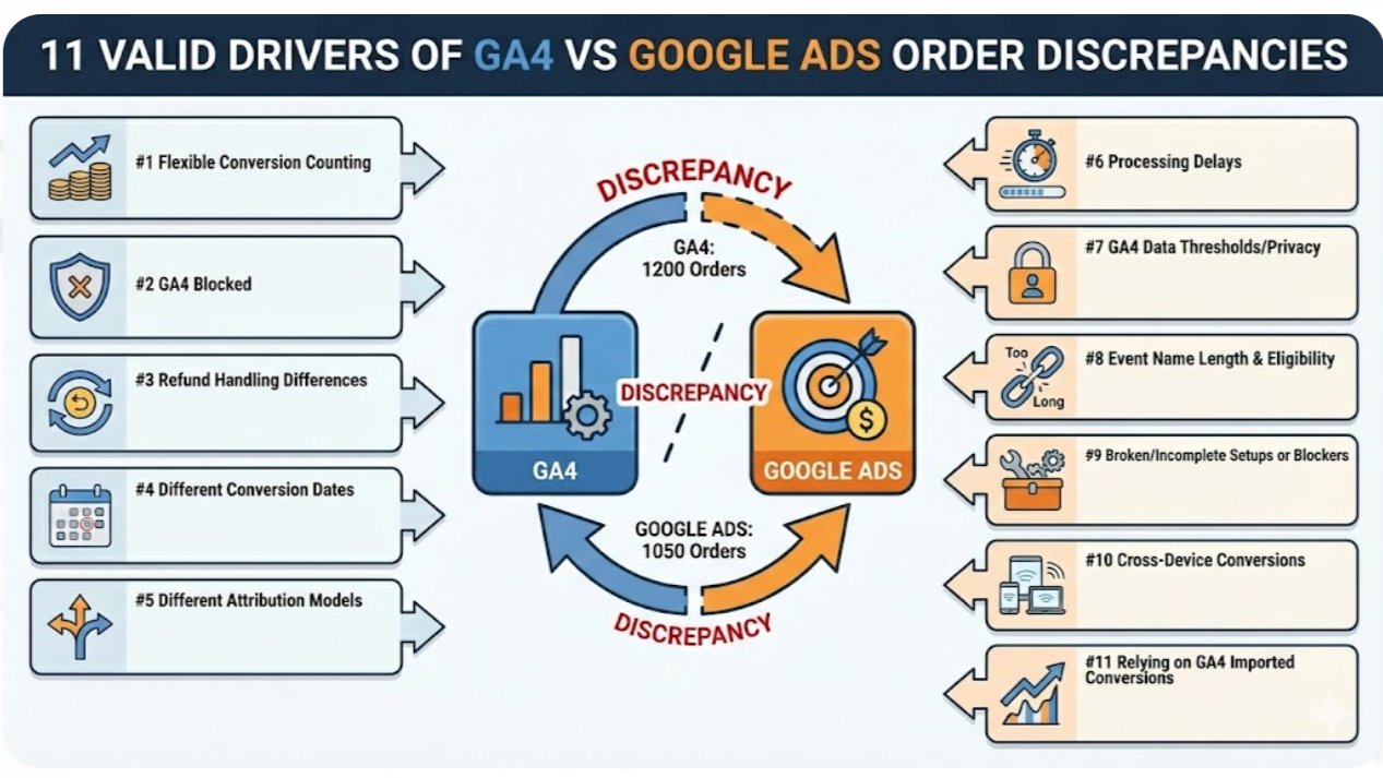 analyticsnerd's tweet card. #1 Flexible conversion counting in Google Ads. Because of Google Ads' flexible conversion counting feature, certain transactions recorded in GA4 may not be recorded or reported by Google Ads.