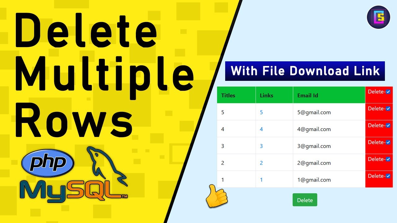 codingstudio_38's tweet card. How to delete multiple rows using PHP ? || Delete Multiple Rows ||...