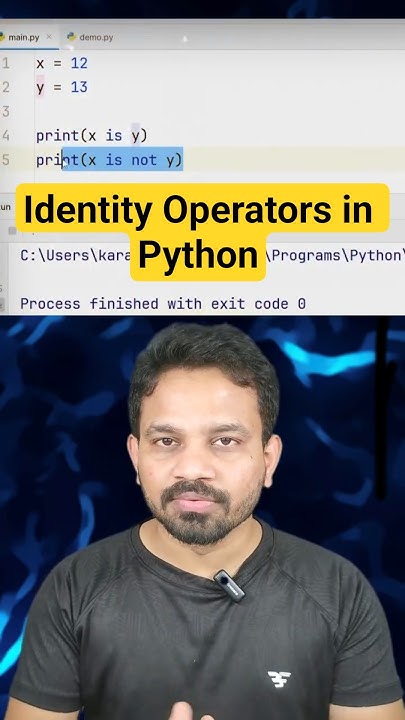 ksankar77's tweet card. Identity Operators in Python | Learn Python in 30 Days Series |...