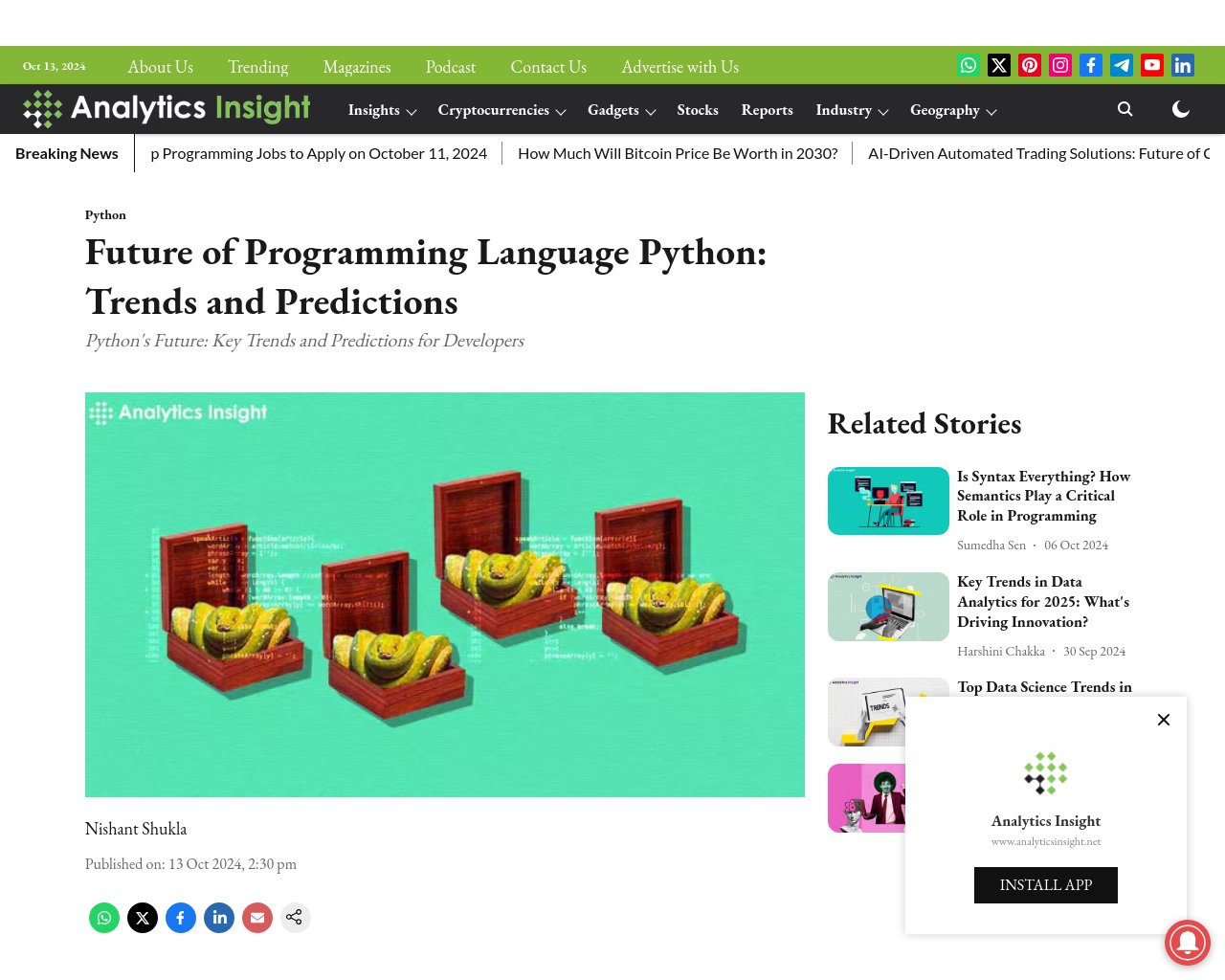 managetech_inc's tweet card. Pythonの未来展望に関する要点： Pythonはプログラミング言語の主要な存在としてテクノロジーの進化によ