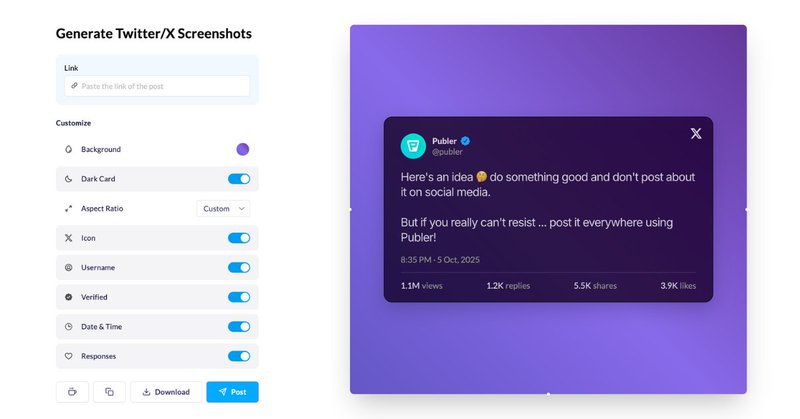 Tweet card summary image