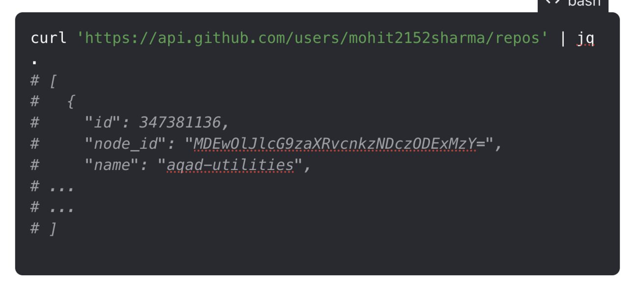 data_question's tweet card. Learn how to use jq with this practical tutorial. We analyse the data from github apis. The github apis return data is json format and we use jq to analyse them.