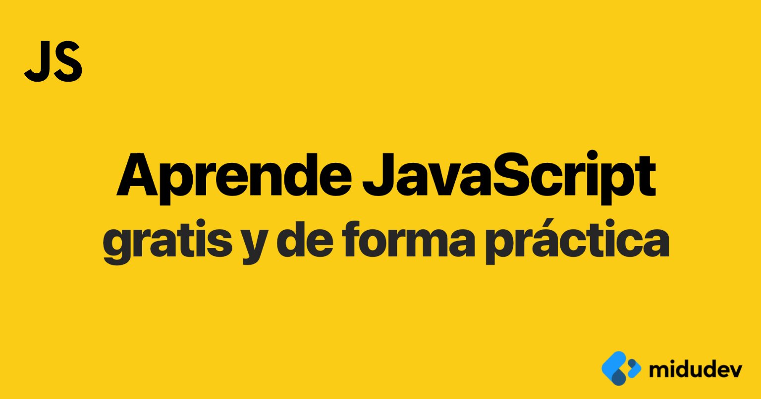midudev's tweet card. En este curso aprenderás el lenguaje de programación JavaScript con vídeo y ejercicios prácticos