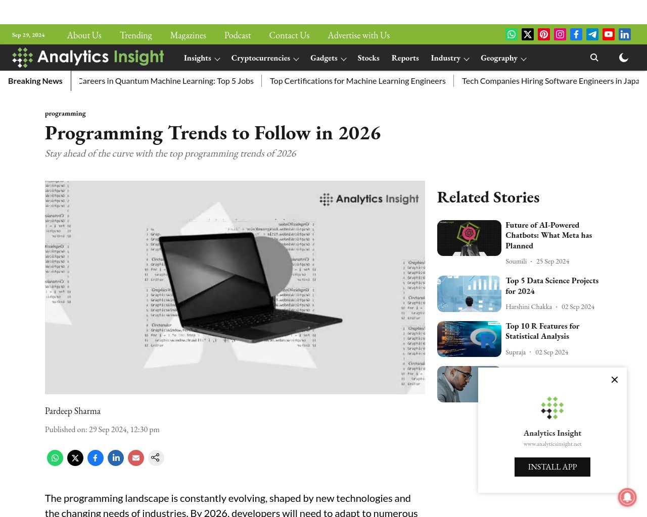 managetech_inc's tweet card. 2026年までに、AIが開発環境に深く統合され、コードレビューやデバッグプロセスが機械学習モデルによってスムー